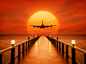 Airplane Sunset Takeoff