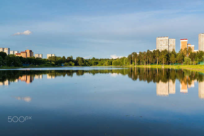 School Lake in sunse...