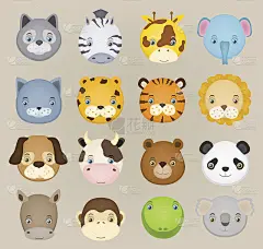 卡通可爱的动物脸