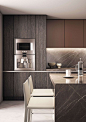 Maybe the kitchen should be tone on tone with hits of light and dark. Nice materials in this one.: 