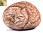 Painted Rock Animals, cats | Michele cat photo in left, portrait on rock painted with acrylic ...
