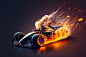 racing-car-performing-stunt-speed-with-wheels-fire-motorsport-generative-ai