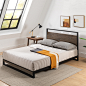 Priage by ZINUS Suzanne Metal and Wood Platform Bed Frame