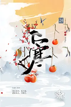 中国传统二十四节气大寒节气宣传海报