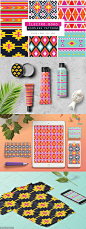 多彩的波希米亚无缝图案 Colorful Bohemian Seamless Patterns【JPG,AI,EPS】