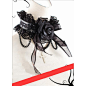Black Lace Rosette Gothic Lolita Fashion Jewelry Choker Wristband Set SKU-71110016
