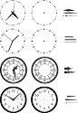 手绘时钟表盘矢量素材，素材格式：EPS，素材关键词：时钟,钟表,生活百科,表盘