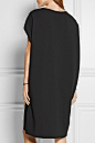 Calvin Klein Collection - 双色弹力绉纱连衣裙 : 米色和黑色弹力绉纱
 套头款
 50% 醋酸纤维，47% 粘胶纤维，3% 弹性纤维
 干洗
 产地：意大利