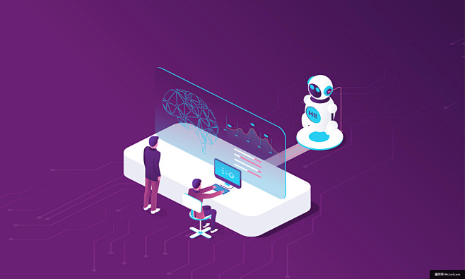 图表资料商业人机交互技术电脑智能应用智能科技插画绘画