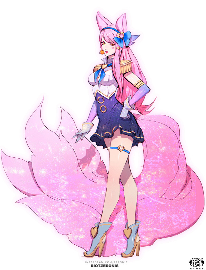 九尾妖狐阿狸星之守护者拳头公司原画设计师zeronis设计画作