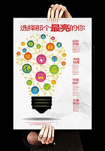 创意灯泡设计公司招聘海报设计