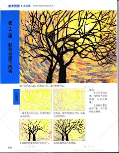 66幅儿童水粉绘画电子图片儿童创意美术少儿风景彩色基础步骤教程-淘宝网