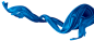 漂浮蓝色绸带
