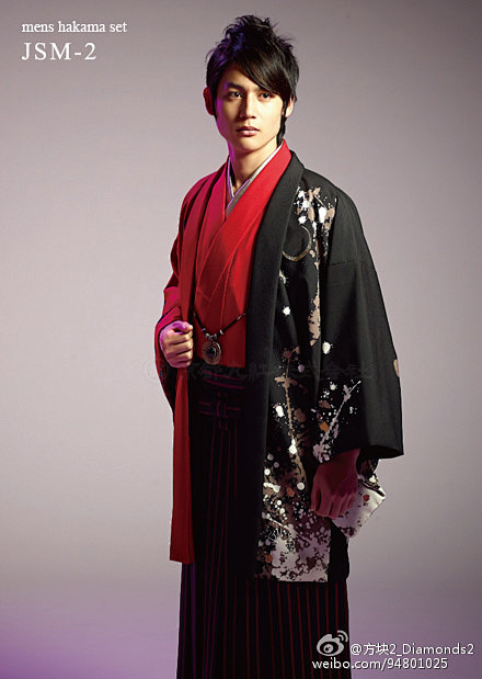 #和服##男着##羽织##袴##JAPAN STYLE#拼色真萌(๑•̀ㅂ•́)و