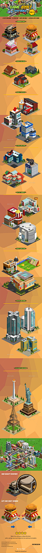 2D Isometric Game Asset - City Build Vol 1 - Tilesets Game Assets#立体##插画##建筑#