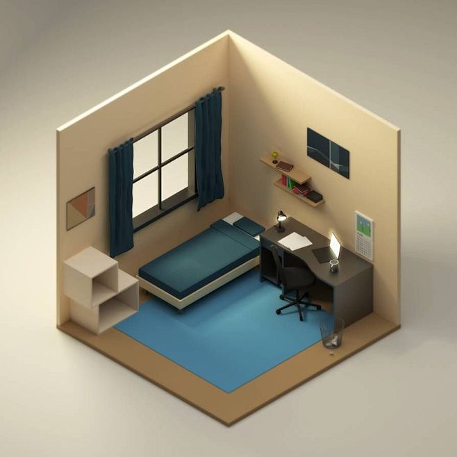 C4D 小房间场景
