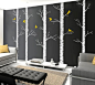 So Hannah and I are planning on getting an apartment for next semester, and I think I found my dream wall for my bed room:] Yellow gray and black!