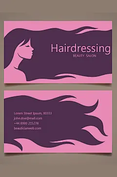 紫色美女个性名片-众图网