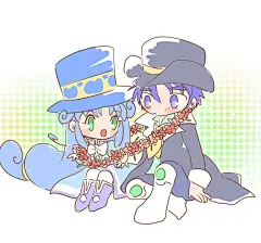 シェレイ♡
#ふしぎ星の☆ふたご姫 不可思议星球的双胞胎公主 #*レイン #シェレイ Shade/Rein #シェイド Shade #月青 #月蓮 #ふたご姫 双子星公主@G檸檬，采集@屿堍