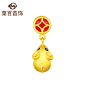 菜百首饰 黄金吊坠 足金烤彩金钱生肖鼠项坠小金鼠 D-tmall.com天猫