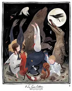 #插画狂想# 来自西班牙插画师 Júlia Sardà的作品。她曾为皮克斯及迪士尼团队完成許多插画，包括《爱丽丝梦游仙境》、《镜中奇缘》、《巧克力冒险工厂》、《绿野仙踪》等。 ​​​​