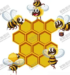 蜜蜂 【酷图网】蜜蜂,蜂蜜,昆虫,手绘,插画,Ai矢量,图片素材