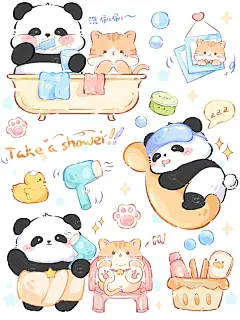 洗漱熊猫2_1_芽芽吖_来自小红书网页版