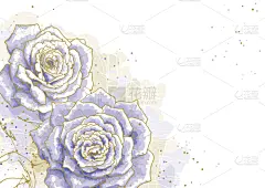 玫瑰,蓝色,白色背景,结婚请柬,绘画插图,美,贺卡,边框,纹理效果
