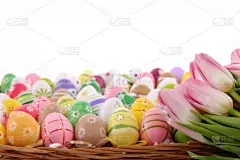 复活节,郁金香,节日,复活节彩蛋,英文字母i,贺卡,新的,水平画幅,蝴蝶结