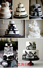黑白系婚禮蛋糕。。