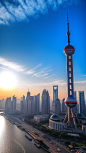 东方明珠国内城市上海旅游景点风景摄影图