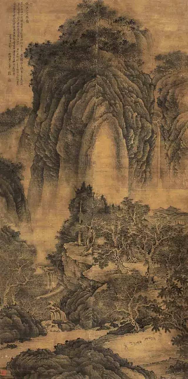 宋画《溪山行旅图》范宽图片_古画图片素材-花瓣网