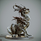 Chi-Dragon(螭龙）, Zhelong Xu : This model was made for ZBrush2018 beta test,and now it has texture  version with Substance painter. rendered with Iray in SP.