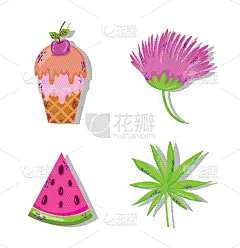 夏天,动画片,华丽的,西瓜,壁纸,自然美,水果,布置,问候,复古