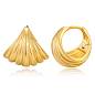HESSAWELL Gold Chunky Huggies Hoop Earrings Textured CZ Twisted Round Thick hoop Earrings for Women Jewelry