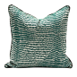 家居古典中式美式客厅沙发抱枕靠垫套正方形定制布艺绿色条纹靠枕-淘宝网