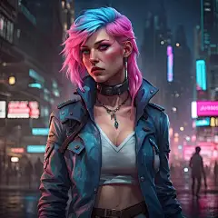 Ai产生的, 女牛仔, 赛博朋克, 漫画书, 超级反派, 特点, 模型, 刑事