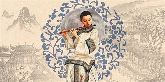 中式传统古典底纹背景banner网页复古...