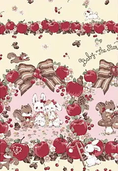 baby Pomme rouge~兔子和松鼠的苹果森林系列~柄图和壁纸（图9）来啦，看着柄图里美好的童话生活，真是心里软软的甜甜的，希望它们幸福的生活永远不被打扰，希望森林里的苹果永远那么丰硕圆满~ ​​​​