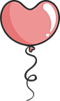 卡通粉色心形气球png元素|png元素,爱情,飞舞,免抠元素,气球,透明素材,心形,装饰图案,设计元素