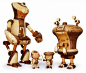 木制机器人由川竹二。