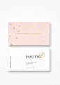 Business card design  Gold foil and pink