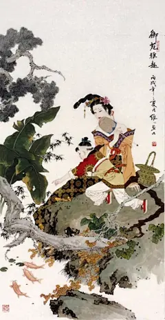 著名国画家、连环画家——项维仁和他的工笔重彩仕女画