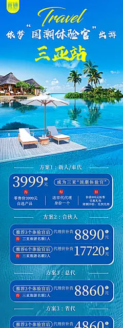 海南三亚亚龙湾旅游旅行社手机海报