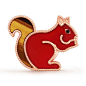 Lucky Animals Squirrel胸针, 玫瑰金, 虎眼石:1 stone, FRONT, Jewelry Clip