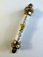 Gold Crown Clear Cylinder Mezuzah Mezuzah Cilíndrica…