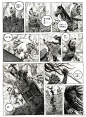 最近正在画的一部短篇，日本古装动作类漫画《妖怪武士团》，以下是按顺序排列的开头九张黑白稿。。。