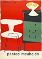 Pastoe promotion illustrated by Theo Stradmann, 1958, from our dutch modernism story "In Favour of Function" on Pamono