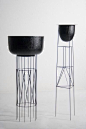 Tall metal geometric style planter stand: