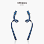 HEFANG Jewelry/何方珠宝 彩带耳钉 925纯银女简约创意耳环耳饰品